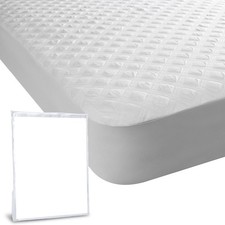Waterproof Mattress Cover, Bamboo Derived, Fitted Size, White