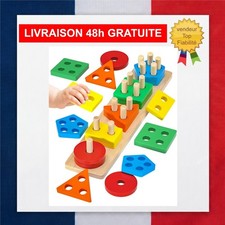 Jouet Bebe 1 2 3 Ans Montessori en Bois Puzzle à Empiler et Tri Éducatif