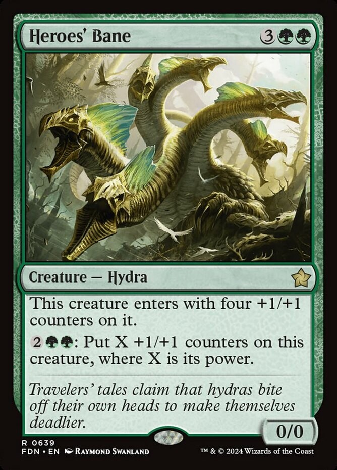 x1 Heroes' Bane R MTG Foundations M/NM, English