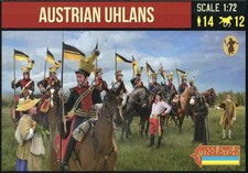 STRELETS-R 1:72 SET 275 NAPOLEONIC WARS AUSTRIAN UHLANS 14 SOLDIERS/12 HORSES