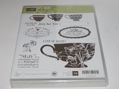Stampin Up Tea Shoppe CLEAR Mount Stamp Set 10 Cup of Thanks Coffee Tea ...