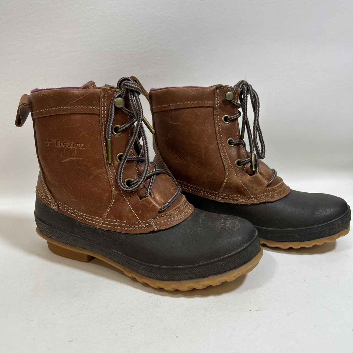 Tretorn Women’s Leather Duck Boots Size 36 US Laced Ankle