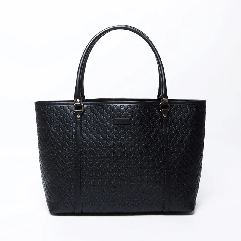 Sac fourre tout GUCCI GG Shima en cuir noir WS12224