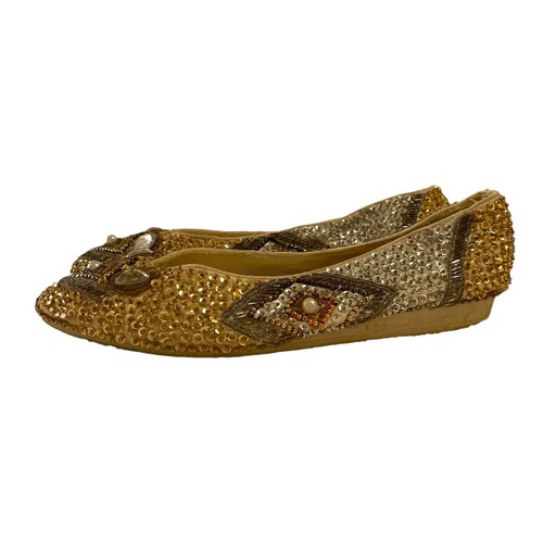 Vintage Beverly Feldman Gold And Silver Beaded And Sequin Flats Size 9 - Picture 10 of 10