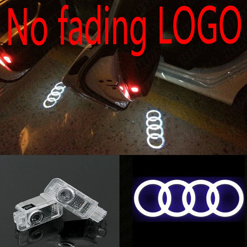 2x HD LED door step courtesy projector light For Audi A4 A3 A6 A7 Q5 Q7 R8  TT