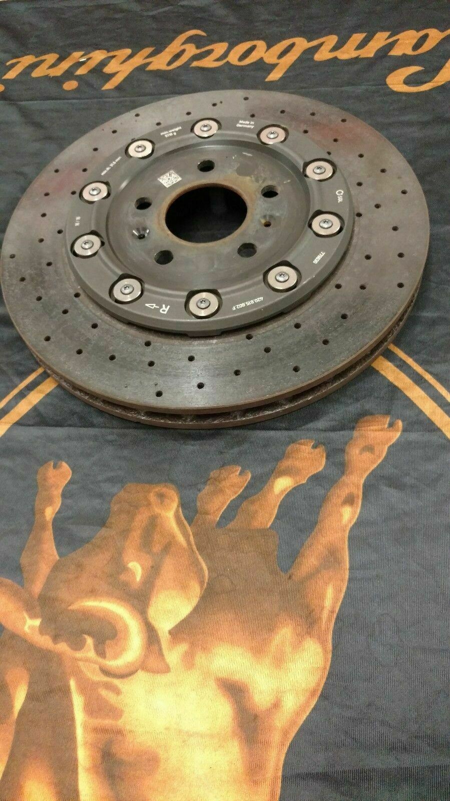 AUDI R8 HURACAN LP560 REAR RIGHT PASSENGER SIDE CARBON CERAMIC BRAKE DISC OEM 