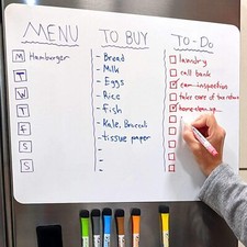 Larger Dry-Erase Magnetic Whiteboard for Kitchen Fridge, 17.5"x13.5", Stain Free
