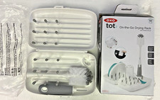 OXO Tot On-the-Go Drying Rack Bottle Brush Portable GRAY WHITE WITH CARRY CASE