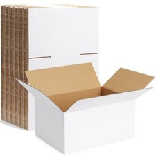 10 Pack 8x6x4 Inch White Small Cardboard Boxes - White Shipping Boxes Corruga...