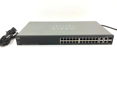 Cisco SF300-24P 24-Port 10/100 PoE Managed Ethernet Switch WORKING FREE SHIPPING