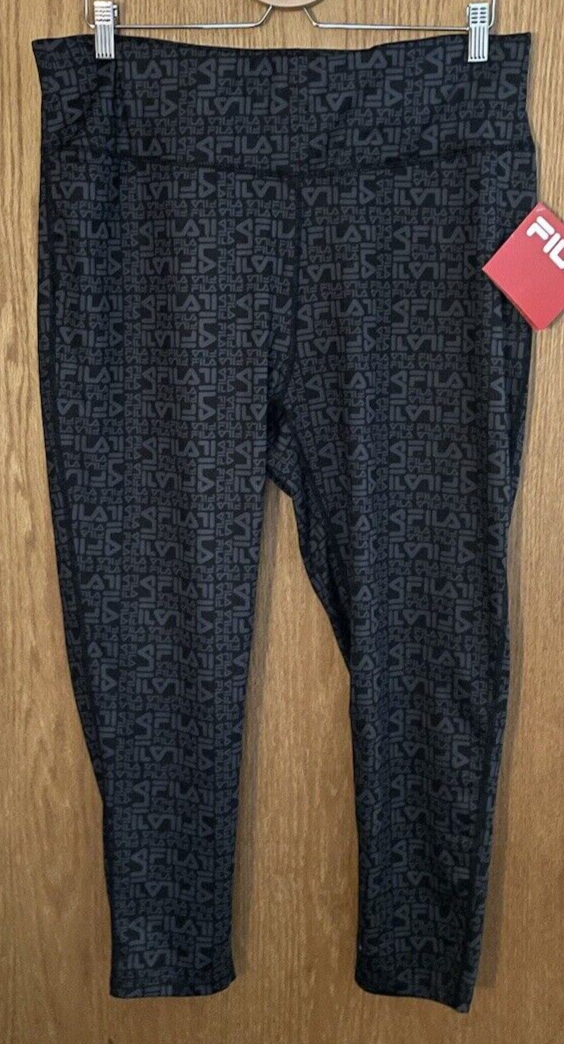 Nuovi leggings sportivi da donna tagliati in fila neri e grigi taglia plus 2X Nuovi con etichette