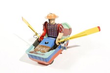 * Zabawka blaszana RYBAK W ŁODZI °°° Tin Toy °° Jouet en Tôle °°