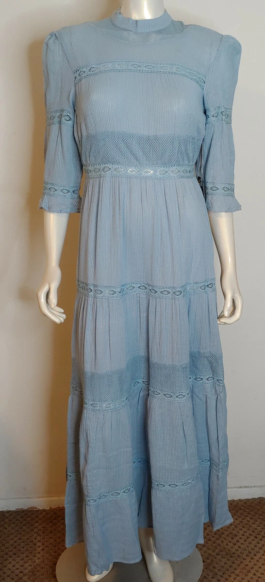 Light blue cheap peasant dress