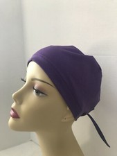 Women's scrub hats Nurses scrub hats Cancer hats purple skullcap Size M