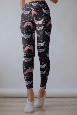 Angel Wings Mom Loss Heart Women's Leggings Plus Size TC 12-20