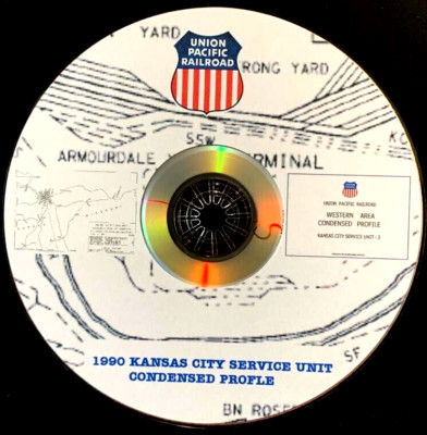Union Pacific 1990 Kansas City Division - 3 komprimierte Profil-PDF-Seiten auf DVD