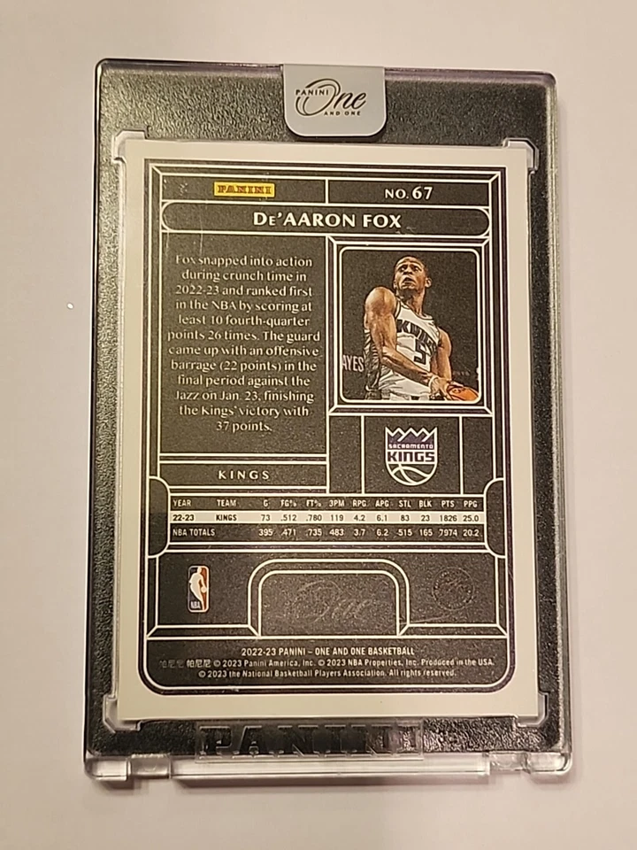 2022-23 Panini One An One Basketball DeAaron Fox /99 Still Sealed  - Image 2 of 2