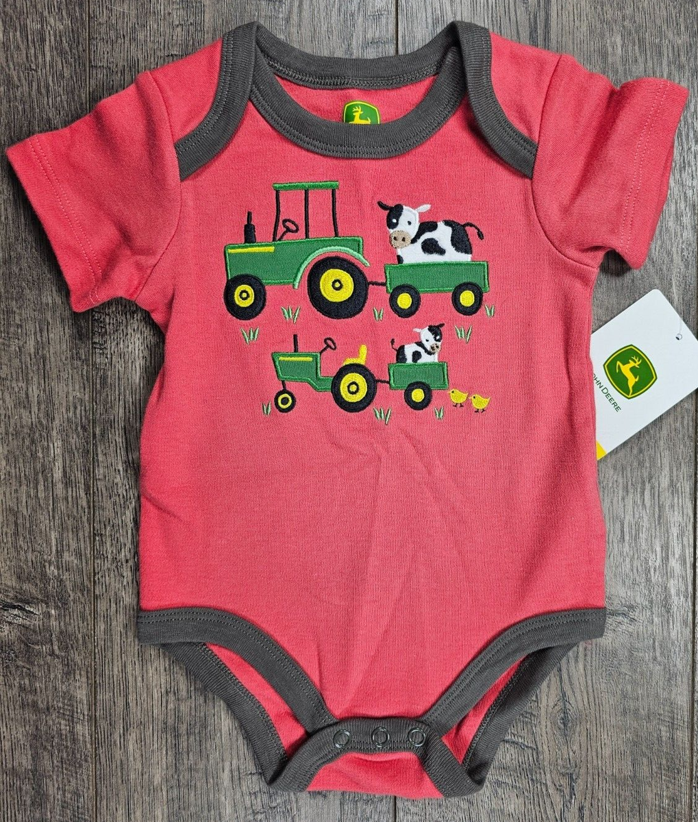 Baby Girl Boy Clothes New John Deere 3-6 Month Cow Farm Bodysuit
