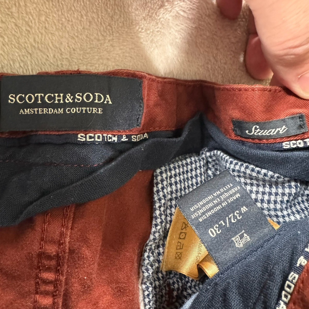 SCOTCH & SODA Stuart Stretch Chinos Regular Slim Fit 32x30 Red | eBay