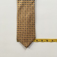 Tommy Hilfiger tie l 61" w 3.625" gold blue 100% silk made in USA necktie pa0687