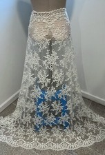 OFF WHITE Beaded Sequins Embroidery Bridal Lace Fabric 50 Width 1 Yard