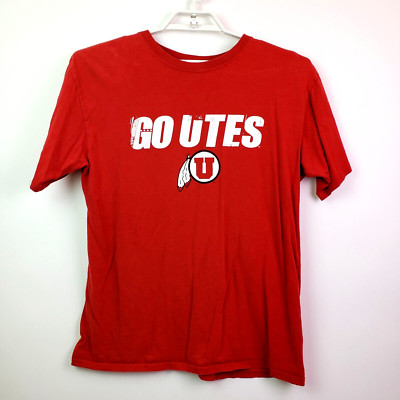 Vintage Red Oak NCAA Utah Utes Mens Size L Red Short Sleeve Graphic T-Shirt