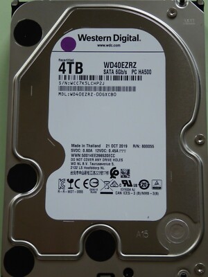 Western Digital WD40EZRZ-00GXCB0 S/N: WCC7K | 21 OCT 2019 | 4TB #04