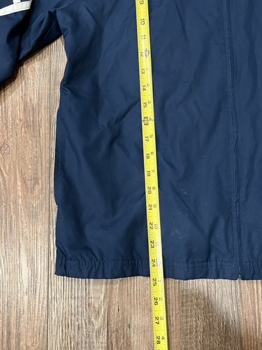 Vintage Adidas Navy Blue Windbreaker Zipper Jacket Hoodie Women M - Picture 10 of 11