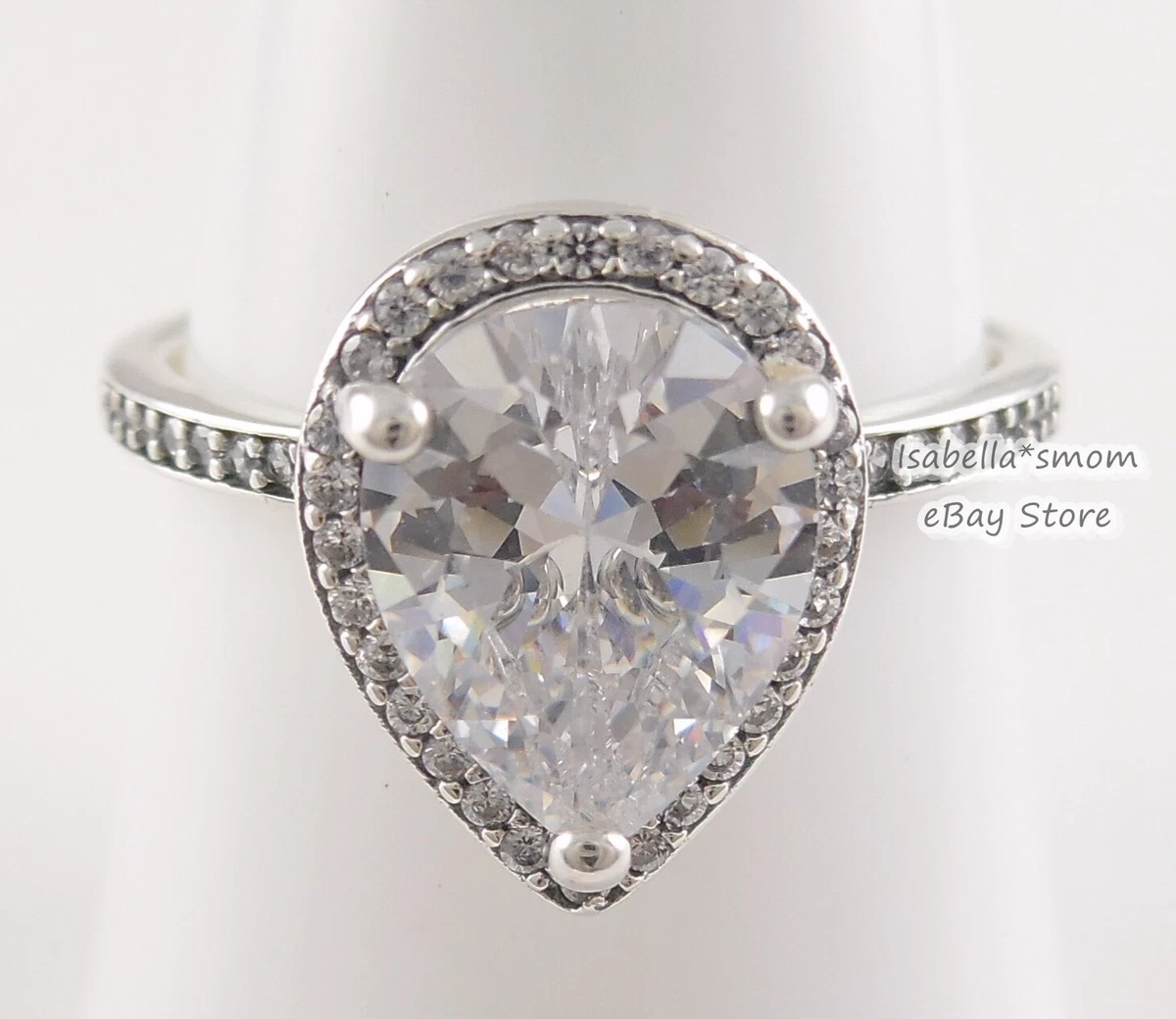 Large RADIANT TEARDROP Authentic PANDORA Silver Ring 6 52 196251CZ