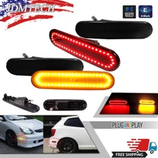 LED Side Marker Lights Lamps Front + Rear Set For 2002-05 Honda Civic Si EP3 3DR