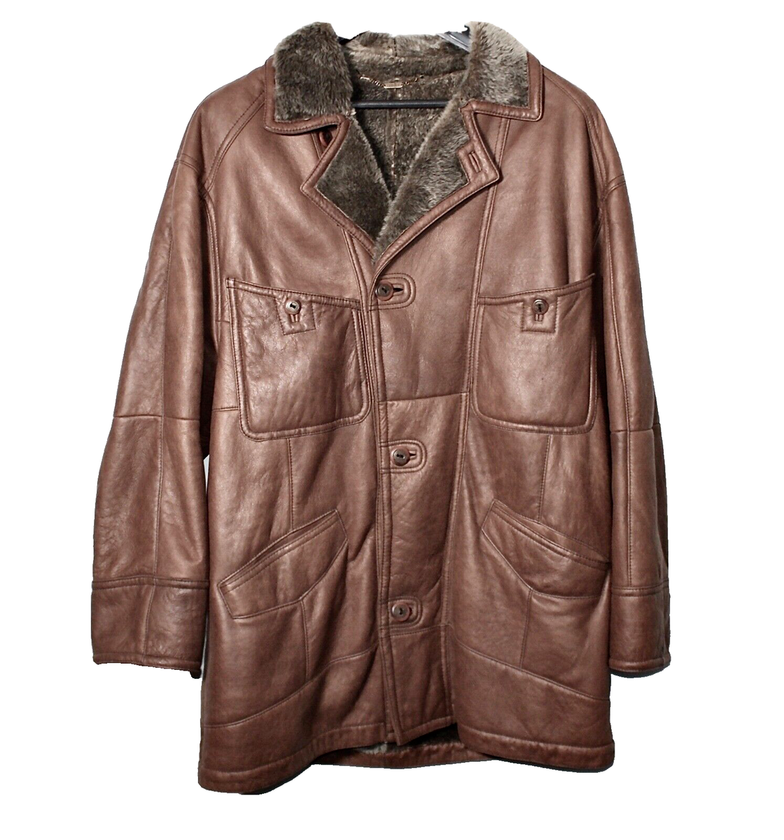 CHRIST HERRENJACKE MANTEL NATURGEWACHSENES LAMMFELL PELZ LEDER