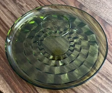 INDIANA WHITEHALL AVOCADO GREEN GLASS SNACK PLATE