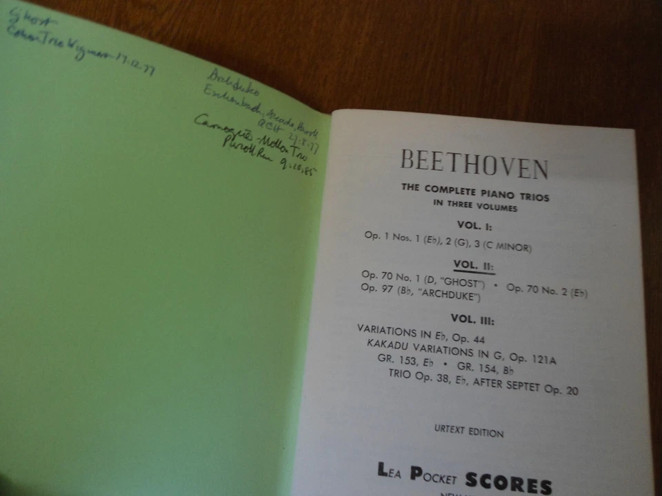 COMPLETE BEETHOVEN Piano Trios in 3 Volumes - Lea Pocket Scores 151 / 152 / 153 - Image 3 of 4