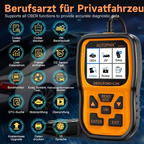 Autophix OM126P OBD2 Car Scanner EOBD-Leser Diagnosegerät Fehler Auslesegerät - Bild 2 von 13