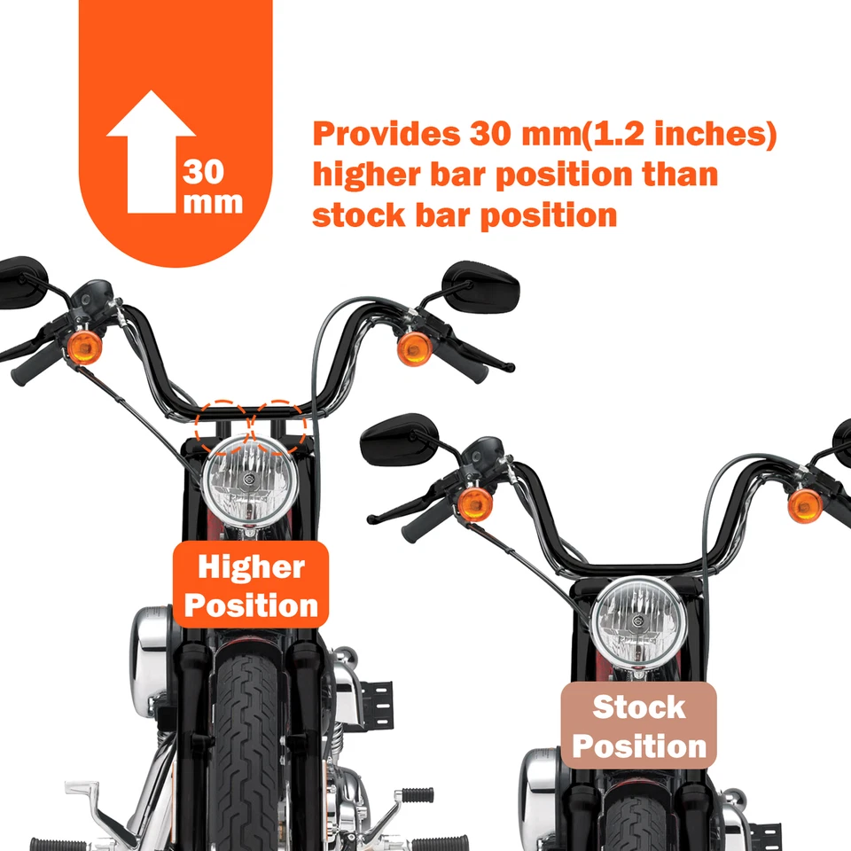 For YAMAHA XT250 1980-1984 & 2008-2024 Handlebar Risers 7/8" Bars 30mm Height - Image 4 of 4
