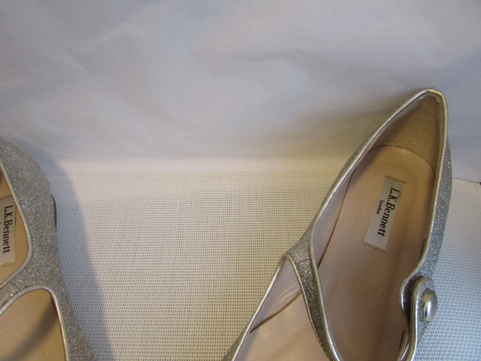 sandales l.k bennett london pailleté argent 41 - Photo 3/4