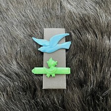 Vintage Hair Barrette Ducky Duck 50s 60s Metal Plastic 2 Set Lot Bird Seagull