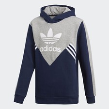 Adidas Originals Trefoil Boys Grade School Hoodie Navy-Grey Heather ce1085