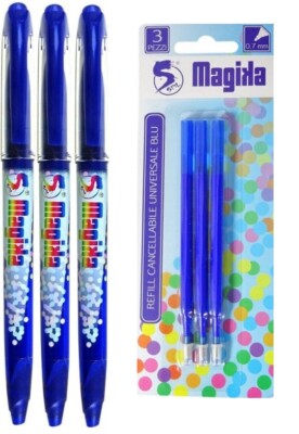 12Pcs Ricarica Penna Cancellabile 0,7 mm,Ricariche Penna Cancellabile Blu,Refill per Penna Gel Cancellabile,Ricarica Cancellabile,11cm,Diametro 0,7 mm(4 Blu+4 Rosso+4 Nero