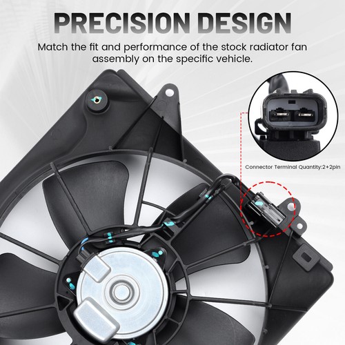 Radiator Condenser Cooling Fan Assy For 2016-2018 Honda HR-V HO3113137 HO3113139 - Foto 6 di 12