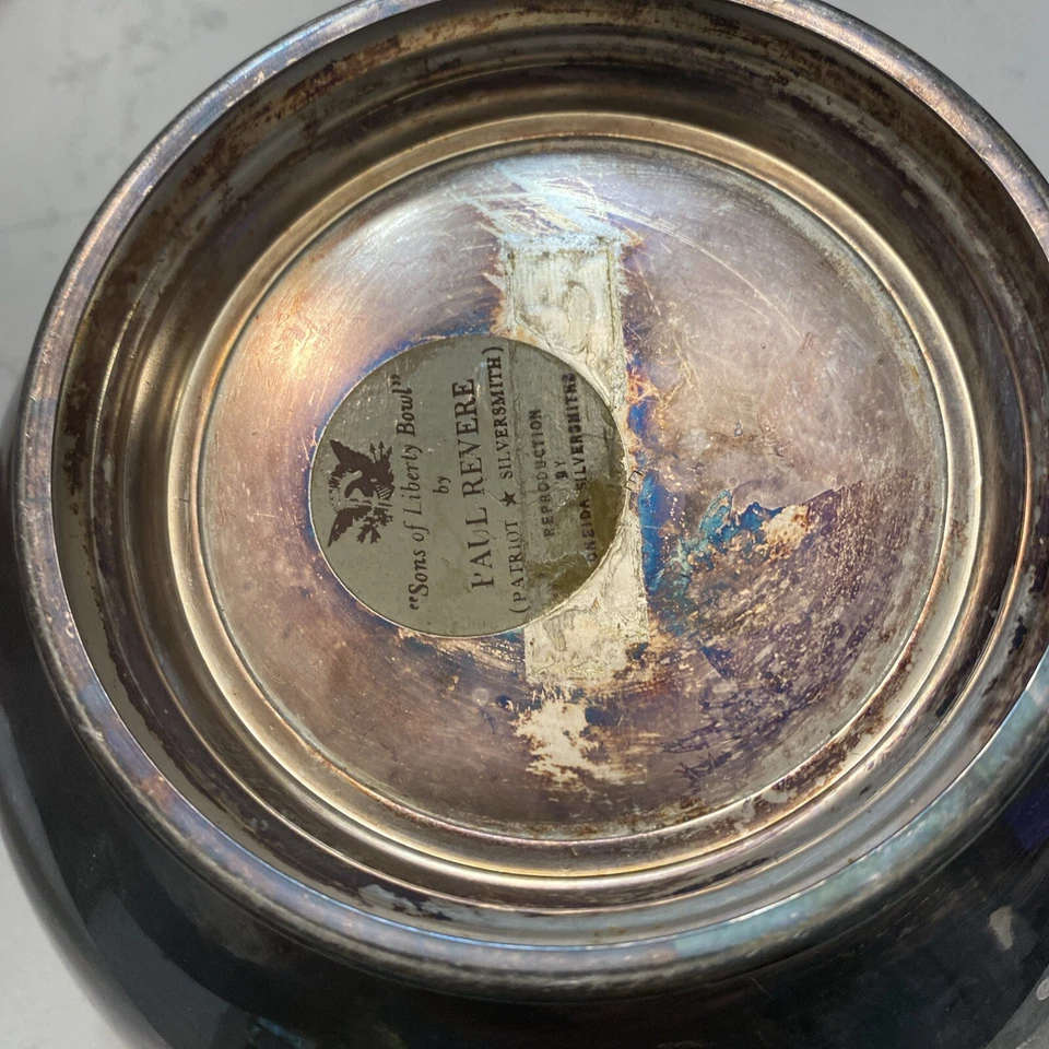 “Sons of Liberty Bowl” by Paul Revere Reproduction Oneida Silversmiths Bowl - Image 4 of 4
