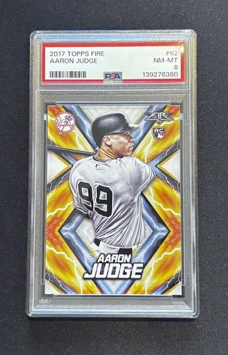 2017 Topps Fire Aaron Judge Rookie  RC #62 PSA 8 NM-MT New York Yankees Baseball