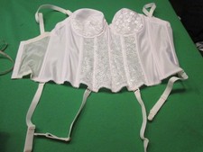  NEW DOMINIQUE 8739 bustier BRIDAL BRA Strapless W/GARTER STRAPS WHITE 34B