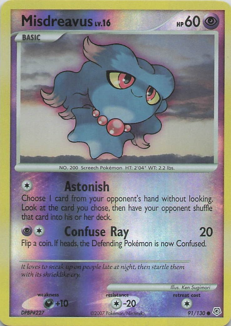 Misdreavus [Reverse Holo] #91 Diamond & Pearl Pokemon Card