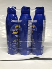 Coppertone 3 Pack Sport 70 SPF Sunscreen  4-in-1 Performance 5.5oz 3.27 per gallon