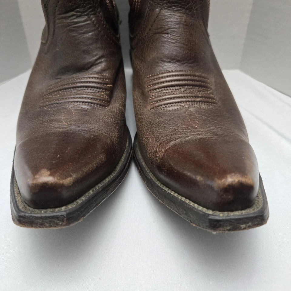 Botas de Vaquera Ariat Bright Light Western Puntera Corta Cuero Caoba Rodeo Rancho Foto 3 de 4