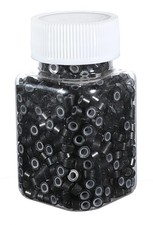 1000 Pcs 5mm Silicone Beads for Hair Extensions Black,for I Tip Hair Extensio...