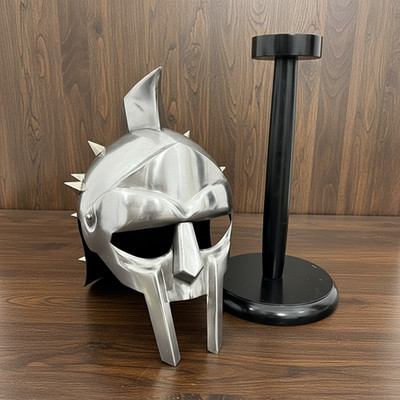 Gladiator Maximus Helmet: for Role Play with Free Display Stand for Home Office