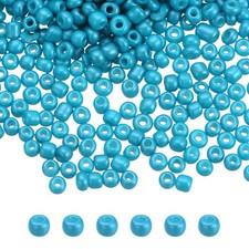 Glass Beads 3mm Hole Loose Beads for Bracelet Earring Making Pearl Blue
