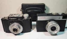 Lot of 2 Vintage LOMO SMENA 35mm Cameras Smena-2 Smena-8M with Case Soviet USSR